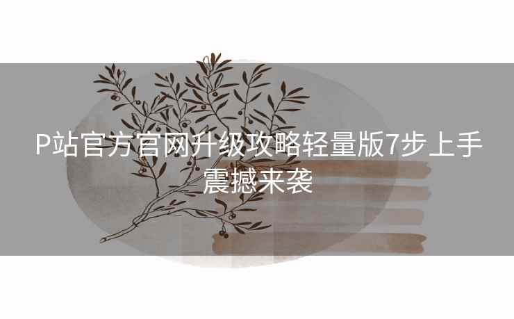 P站官方官网升级攻略轻量版7步上手震撼来袭